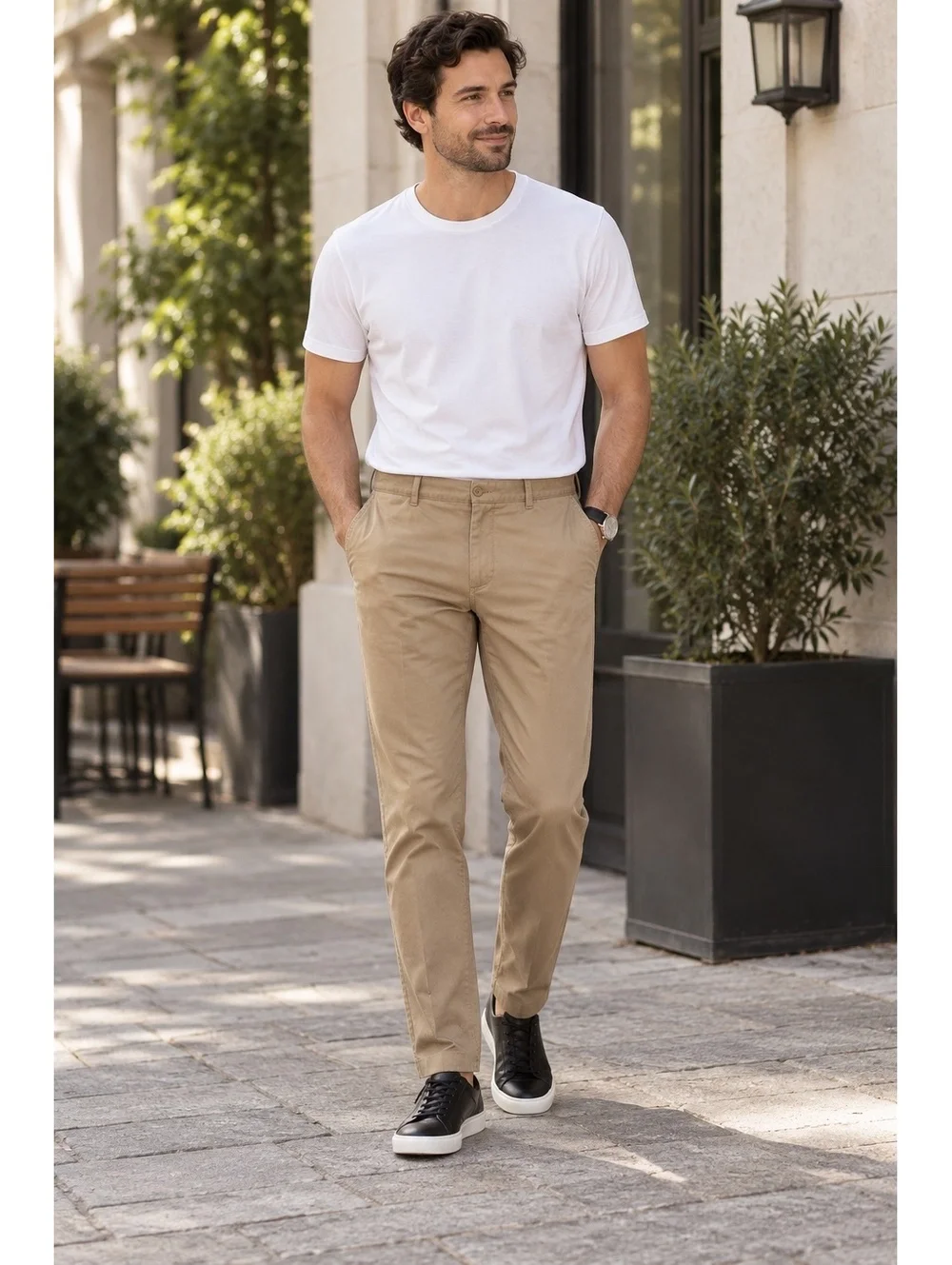 J.Crew Men's Classic Fit Khaki Pants 40W 100% Cotton Beige Casual Chino